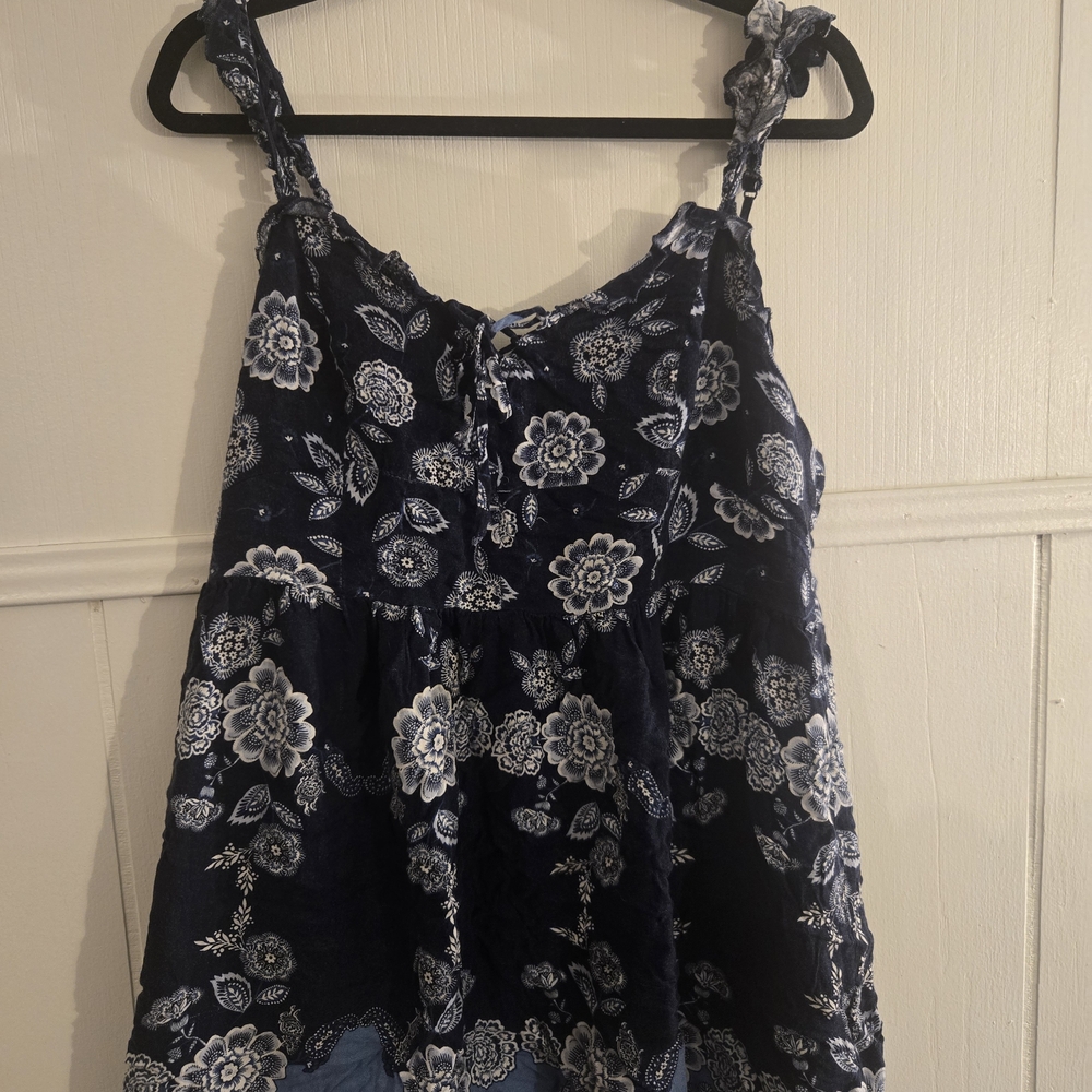 American Eagle Outfitters Navy Blue Floral Mini Dress